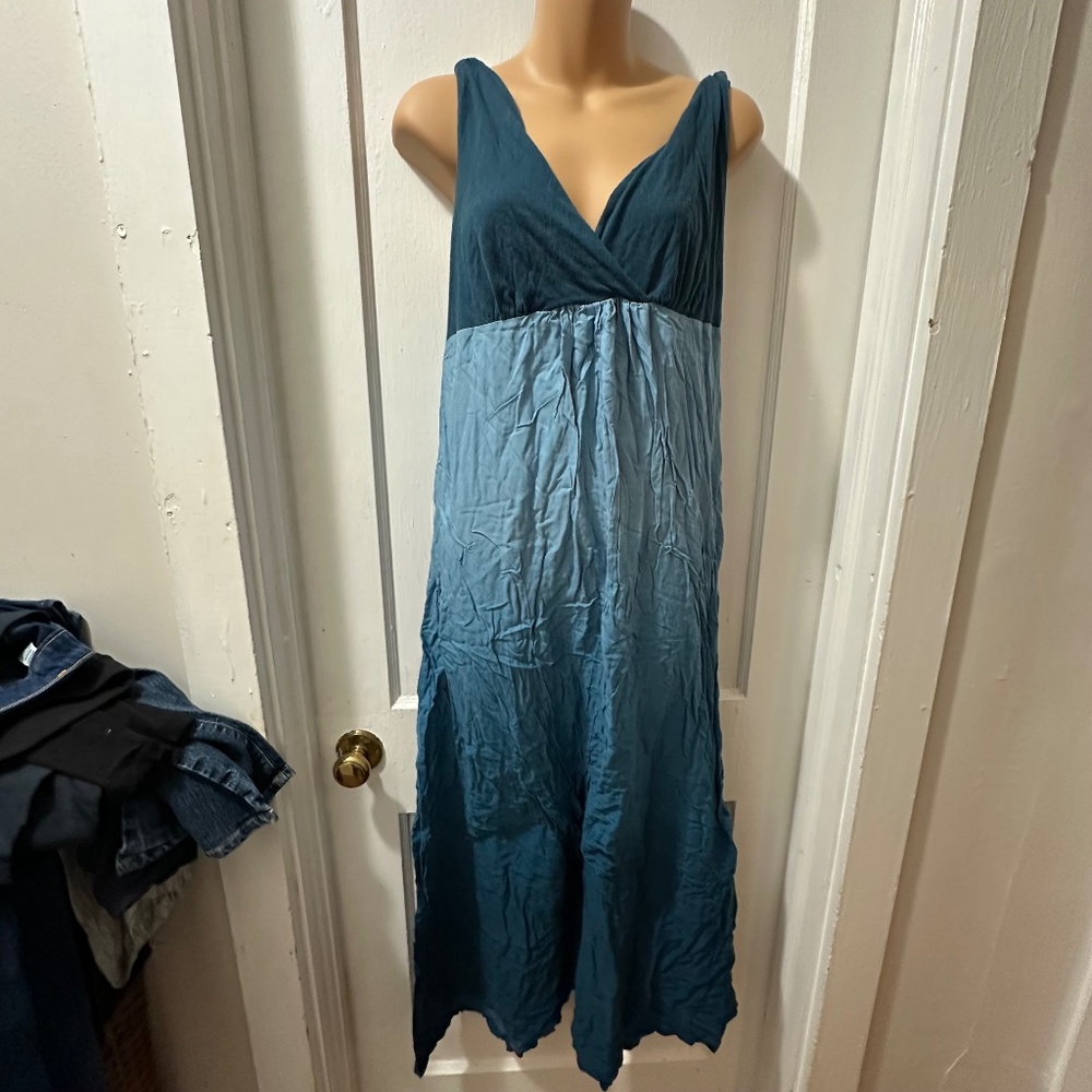 Liz Lange Maternity Blue‎ Ombre Tank Dress in M